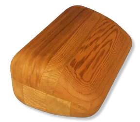 Slope cedar block, angled hand-finished cedar block for directional fascia release including psoas and ITB work